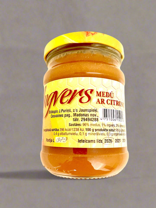 Medus ar ingveru un citronu, 330g