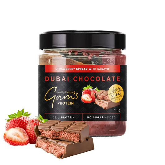 Gam's Protein Dubai šokolādes stila krēms ar zemenēm 135g