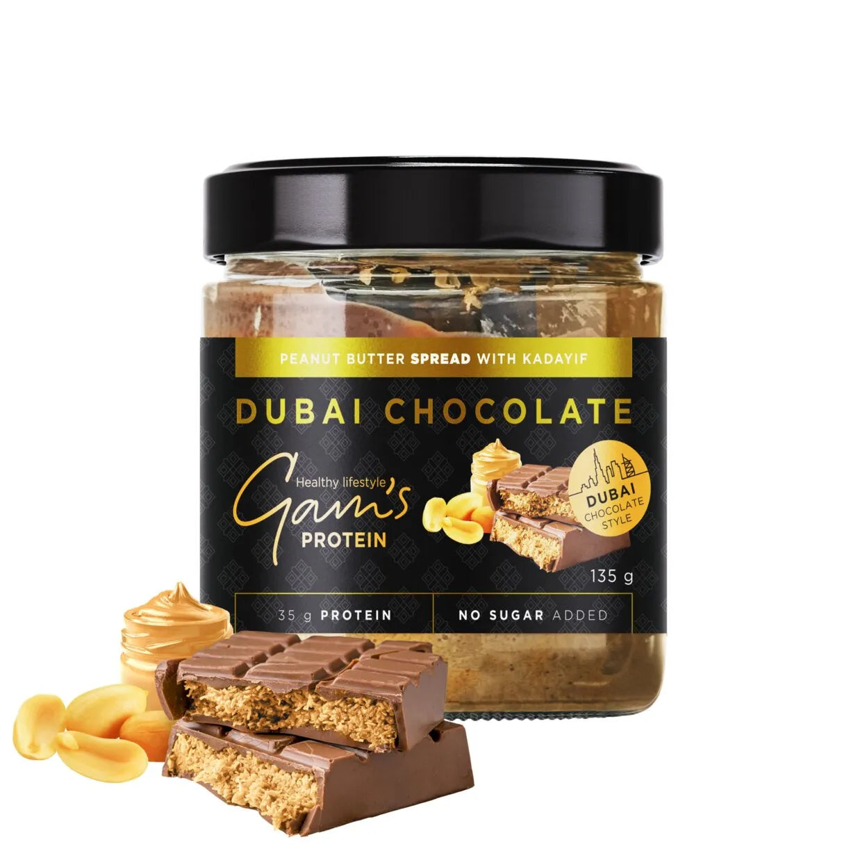 Gam's Protein Dubai šokolādes stila zemesriekstu sviesta krēms 135g