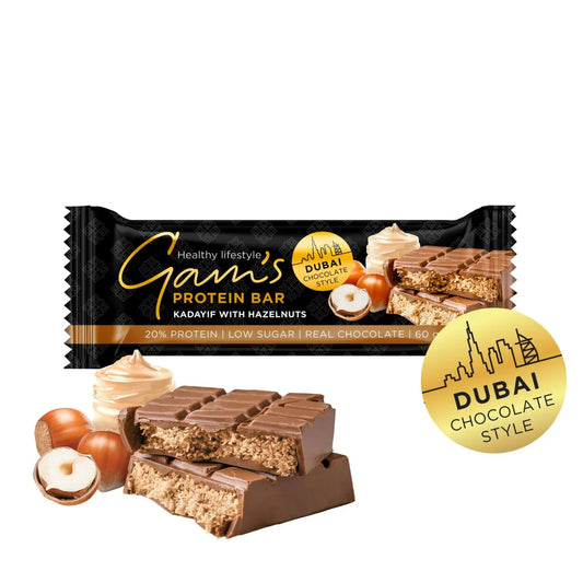 Gam's Protein Dubai šokolādes stila batoniņš ar lazdu riekstiem 60g