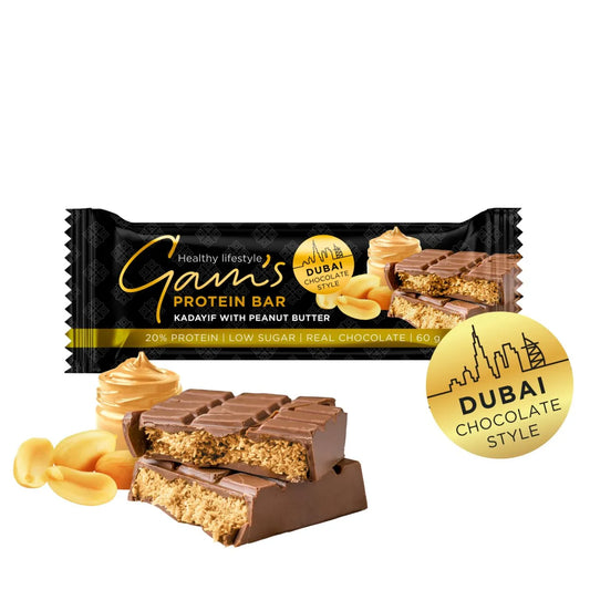 Gam's Protein Dubai šokolādes stila batoniņš ar zemesriekstu sviestu 60g