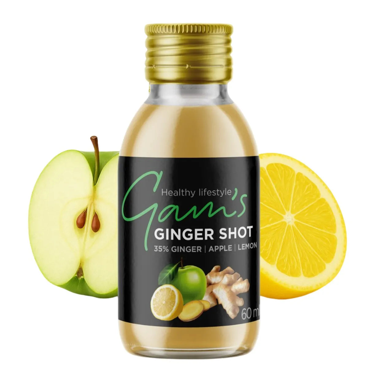 Gam's ingvera šots ar ābolu un citronu 60ml